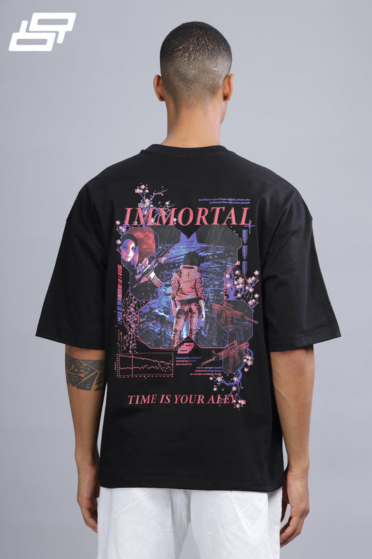 Immortal | Explicit Black Unisex Oversized T-Shirt
