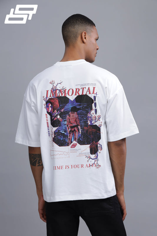Immortal | Explicit White Unisex Oversized T-Shirt